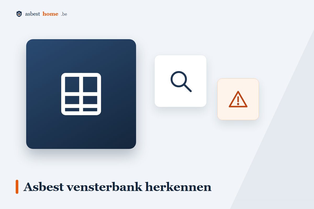 Asbest vensterbank in kunstmarmer herkennen aan de honingraatstructuur onderaan